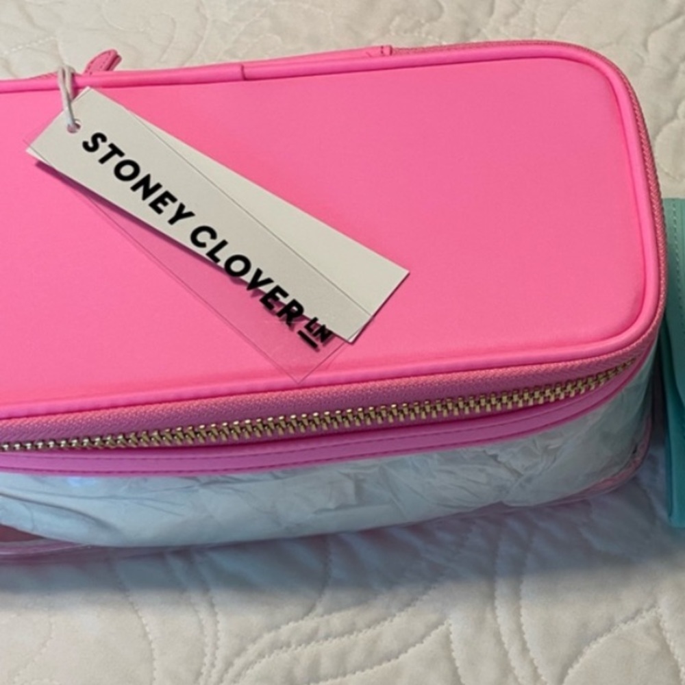 NwT bubblegum clear zip top